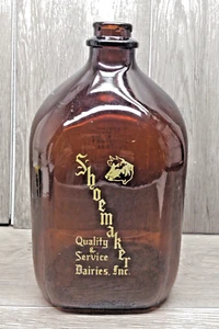 Antique Vintage One Gallon Brown/Amber Glass Milk Jug M-5059 Stamped - Picture 1 of 11