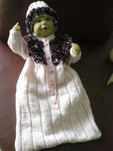 Niedlicher Babystrampelanzug mit Mütze, Gr. 50-68/74, Handarbeit, Unikat - Bild 1 von 4