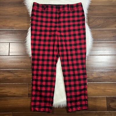 Pantalones al tobillo Talbots para mujer talla 16 rojo negro búfalo a cuadros Hampshire Foto 1 de 4