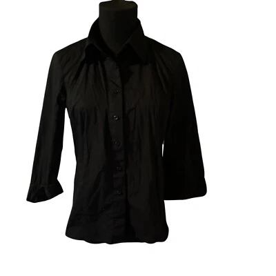 Blusa Covington Botón Frontal Negra Talla Pequeña Foto 1 de 4
