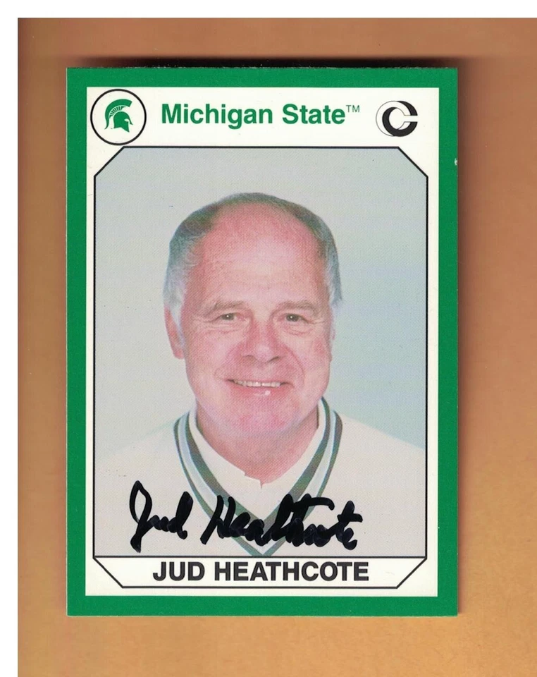 Jud Heathcote AUTOGRAPHED 1990 COLLECTION MICHIGAN STATE BASKETBALL CARD SIGNED - Image 1 of 1
