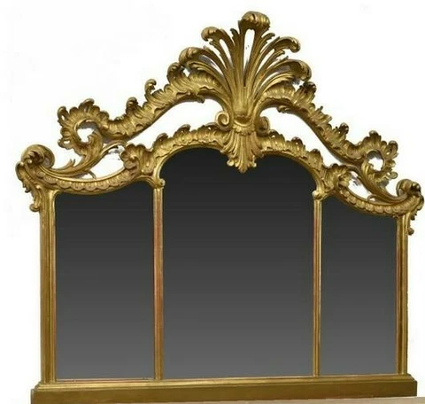 Ornate Gilt Venetian Overmantle Mirror, Gilt mirror, early 1900s Cover