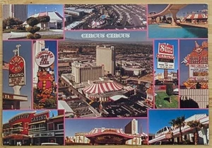 1989 Circus Zirkus Las Vegas seltene große Mehransichten-Postkarte 6,5 Zoll x 4,5 Zoll nicht verschickt - Bild 1 von 2
