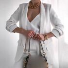 Collar Ladies Slim Plus Cardigan Coat Formal Jacket Womens Blazer Suit