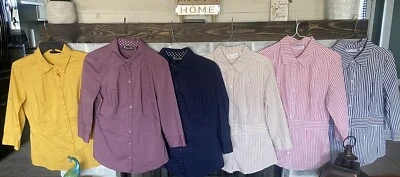 Lote de 6 camisas abotonadas para damas talla pequeña 7th Avenue Design Studio NY&C Foto 1 de 4
