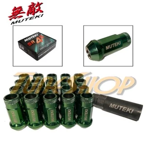 MUTEKI SR48 WHEELS LUG NUTS 12X1.5 1.5 ACORN RIM EXTENDED OPEN END DARK GREEN H - Picture 1 of 2