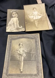 3 1930’s -40’s B&W 5x7” Girl in Tap Dancing Outfit Pose & Regular Photos Posing - Picture 1 of 9
