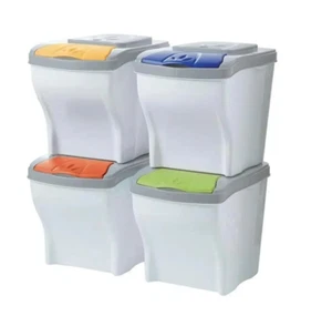 Pattumiera raccolta differenziata BAMA Poker 4 x 20 LT bidone secchio spazzatura - Foto 1 di 2