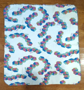 Vintage Barney Crib Blanket Barney Block Image 1993 The Lyons Group Double Sided - Picture 1 of 5