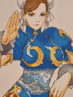 Arte original Chun Li Street Fighter por V. Sarachev 2021 - Imagem 1 de 4