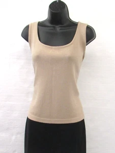 St. John Basics Sleeveless Knit Top Taupe Waist Length Size L - Picture 1 of 3