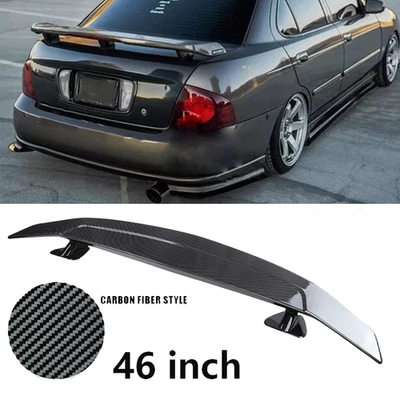 For Nissan Sentra S 46"Rear Trunk Spoiler Racing Lip GT Wing Carbon Fiber Style - Imagem 1 de 4