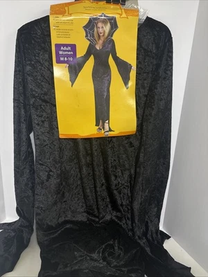 Sparkling Spiderella Womens M8-10 Halloween Costume 1 piece dress w/collar New - Image 1 of 3