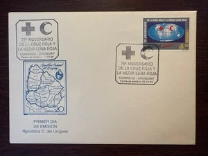 URUGUAY FDC COVER 1994 YEAR RED CROSS HEALTH MEDICINE STAMPS - Picture 1 of 1