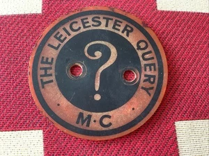 Vintage Car Badge Mascot…The Leicester Query M.C. Early Plastic? Bacolite ? - Picture 1 of 4