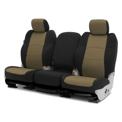 For Ford F-250 Super Duty 02 Seat Cover CR-Grade Neoprene 1st Row Black & Tan - Image 1 of 4