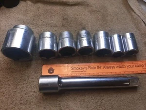 3/4" Dr 8 pc lot 13/16" 7/8"1-1/8"1-3/16"1-1/4"1-5/16"1-7/8 Taiwan 8 In KD EXT - Picture 1 of 6