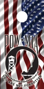 American Flag POW MIA cornhole game board decal wraps  - Picture 1 of 1