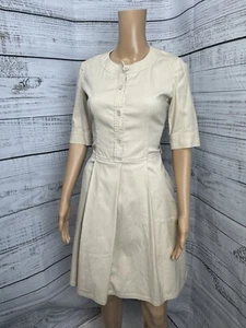 Talbots Knopfleiste Hemd Cargo Utility Kleid Reißverschluss hinten 3/4 Ärmel hellbraun Größe 2 - Bild 1 von 17