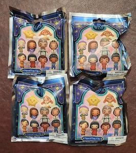4 Pack Disney Wish Figure 3D Bag Clips Mystery Surprise Chance Collectors - Picture 1 of 6