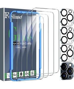 Screen Protector Iphone 15 Pro 4 Pcs Tempered Glass Camera Lens Protector Phone - Picture 1 of 7