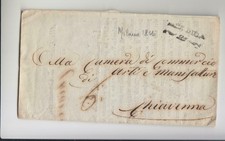 1836 LOMBARDO-VENETO lettera MILANO-CHIAVENNA+su GIORNALE ECO della BORSA-P103