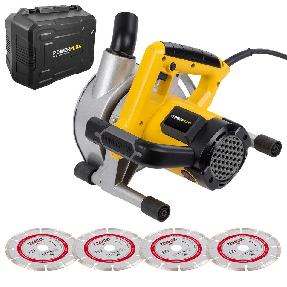 Mauernutfräse Schlitzfräse Fräse 1800 Watt incl. 4 Diamant- Trennscheiben 150 mm - Bild 1 von 4