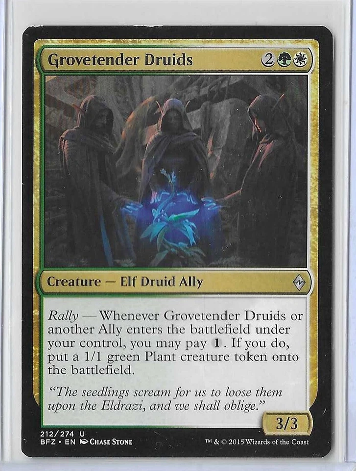 MTG Grovetender Druids Battle for Zendikar (BFZ) Uncommon Magic Card #188/274 - Image 1 of 1