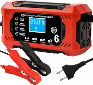 Ladegerät Batterie 12V Smart LCD Auto Motorrad AGM GEL SLA Sichere Wartung - Bild 1 von 24