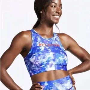 PELOTON Moves High Neck Sports Bra Women's Size S Medium Impact Crossback NEW - Picture 1 of 6