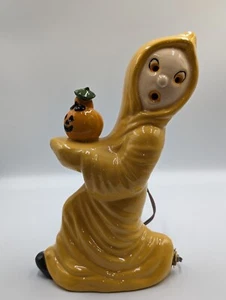 Vintage Gilbert Keramik Geister-Kürbis/Schädel-Lampe. Funktioniert. Hergestellt in den USA.  - Bild 1 von 24