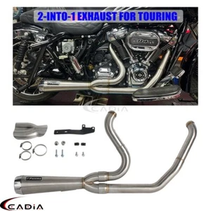 Full Length 2-1 Exhaust Pipe For Harley M8 Touring Road Glide Street Glide 17-25 - Imagen 1 de 12