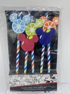 Disney Mickey Mouse Plastic Straws Charm Icon Fruit Reusable ~Combine Shipping - Picture 1 of 2