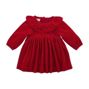 Mud Pie Poinsettia Red Velour Dress  5T - Picture 1 of 1