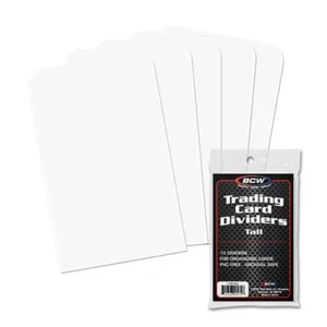 10 BCW Trading Card Dividers Tall Index White - Picture 1 of 3