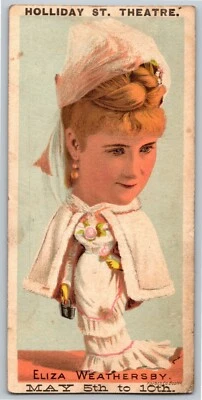 Tarjeta comercial victoriana Holliday Street Theatre Eliza Weathersby en "Froliques"  Foto 1 de 2
