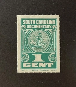 South Carolina State Revenue - 1 Cent Documentary #D55 OG - LH - Sound - SC - Bild 1 von 2