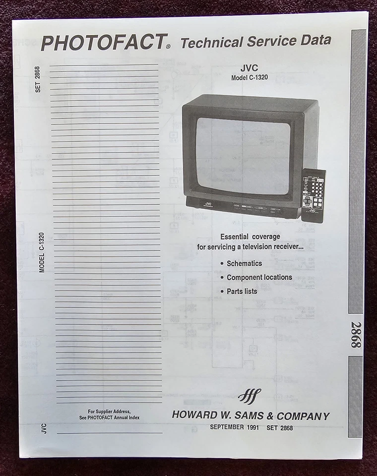 Sams Photofact 2868 Service Manual for JVC C-1320 - Image 1 of 1