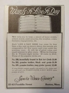 1911 Ward's Line A Day Advertisement Samuel Ward Company Boston, Mass. - Picture 1 of 1