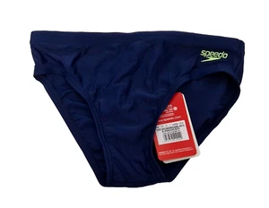 SPEEDO Boys Brief Swimming Trunks Ess Logo 6.5cm Brf Jm Navy Size 28" L - Picture 1 of 2