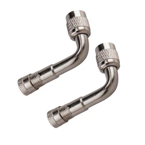 2PCS Car Motorbike Tyre Valve Extension Adaptor 90 Degree Angle Nozzles HOT - Picture 1 of 12