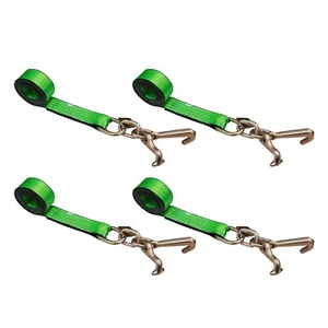 4 Pack 2" x 10' TJ Cluster Hook Car Strap for Wrecker Tow Truck Auto Hauling - Foto 1 di 7