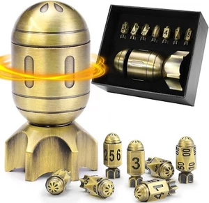 DND Metal Dice Set with Spinning Missile Dice Container, Bullet Dice Cyberpunk P - Picture 1 of 7