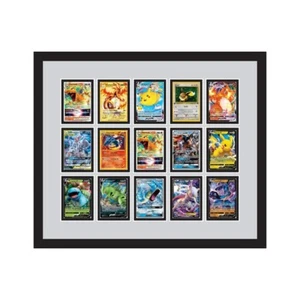 15 Trading Card Frame Wall Mount UV Protection Real Glass Fits Pokemon Frame - Picture 1 of 3