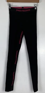 Paco Rabanne Leggings Size S Black With Hot Pink Logo - Picture 1 of 11