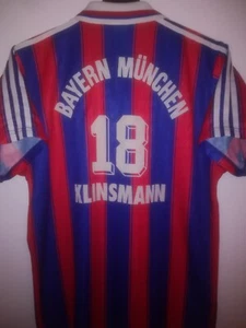 BAYERN MUNICH 1996-1997 Klinsmann 18 camiseta shirt trikot maillot adidas - Imagen 1 de 7