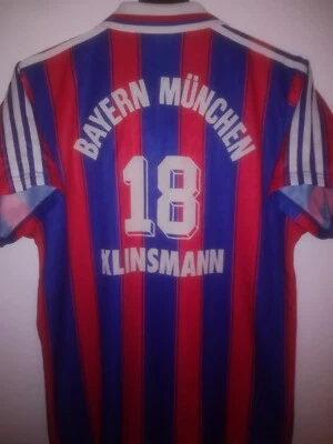 BAYERN MUNICH 1996-1997 Klinsmann 18 camiseta shirt trikot maillot adidas - Imagen 1 de 4
