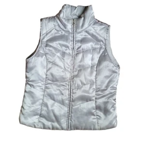 SJB Active Size M Silver Puffer Zipup Vest - Picture 1 of 6