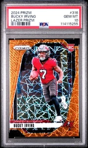 2024 Panini Prizm - Rookies Bucky Irving #316 Lazer Prizm (RC) PSA 10 💎 - Picture 1 of 3