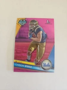 2023 Bowman University Chrome - Pink Refractor #119 Carson Steele (RC) - Picture 1 of 2